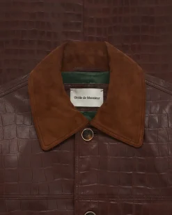 La Veste Cuir Croco