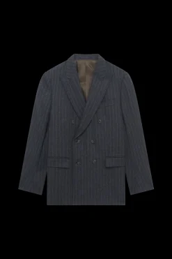 La Veste De Costume Croisée Rayée