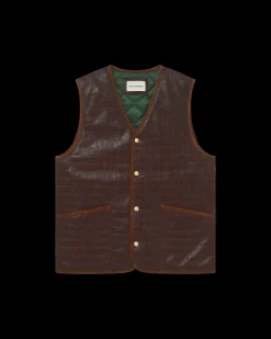 Le Gilet Cuir Croco