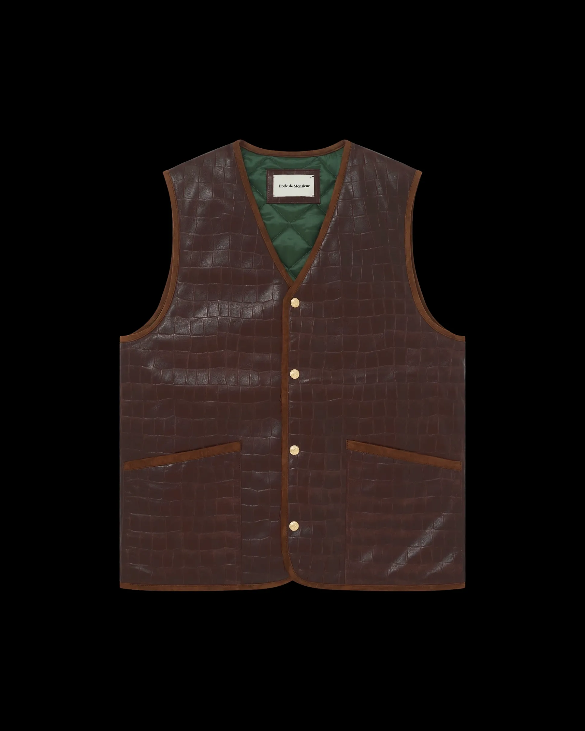 Le Gilet Cuir Croco