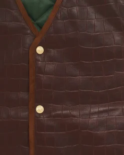 Le Gilet Cuir Croco