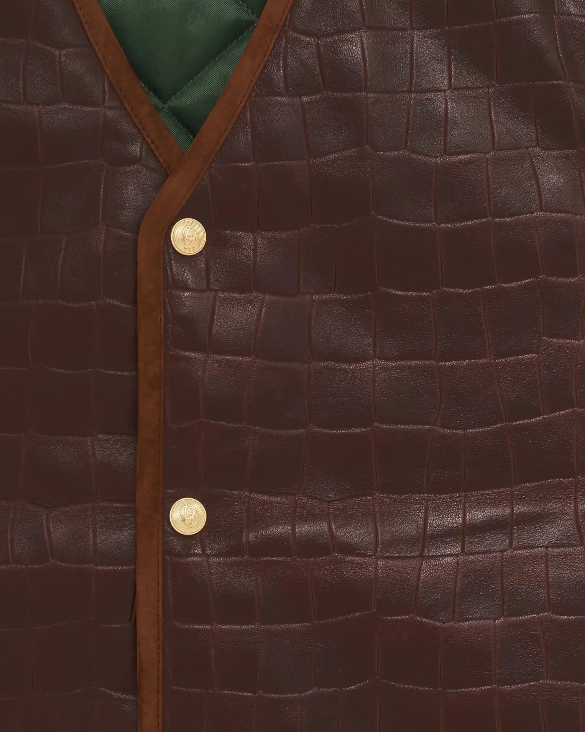 Le Gilet Cuir Croco