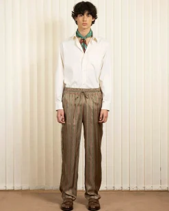 Le Pantalon Rayure Fleuries